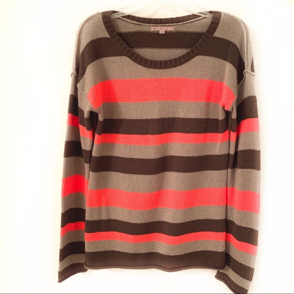 GAP Crewneck Pink/Grey Striped Sweater Size M